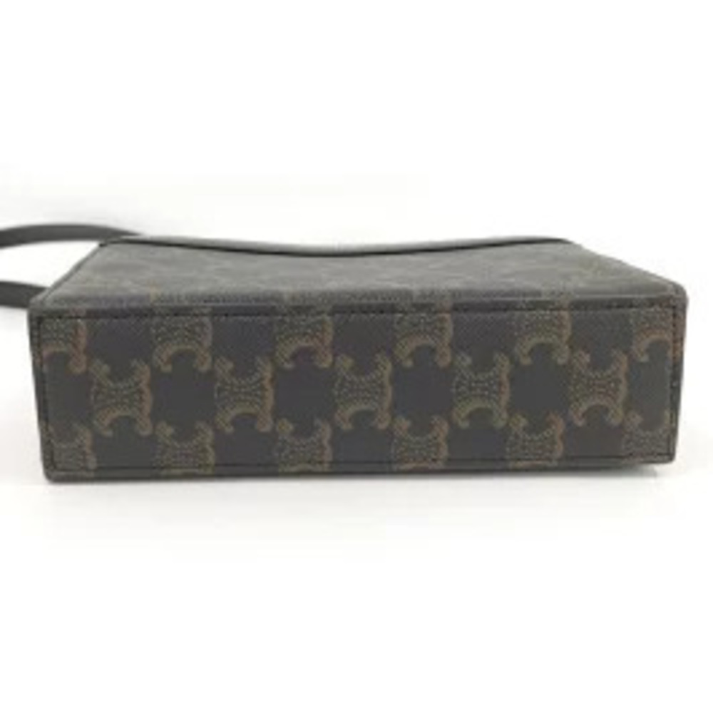 CELINE Triomphe Shoulder Bag Leather Black - Picture 6 of 9